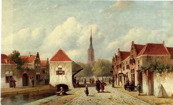 European city landscape, street landsacpe, construction, frontstore, building and architecture.070, unknow artist